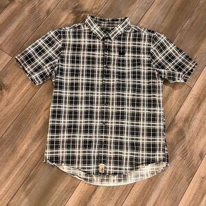 Harley Davidson Motorcycle‎ Black Buttonup Shirt Men Large Bin G-35